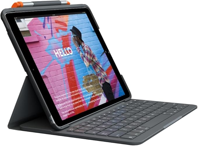 کیبورد کیس بلوتوثی Logitech Slim Folio محافظی کامل برای آی‌پد نسل 7