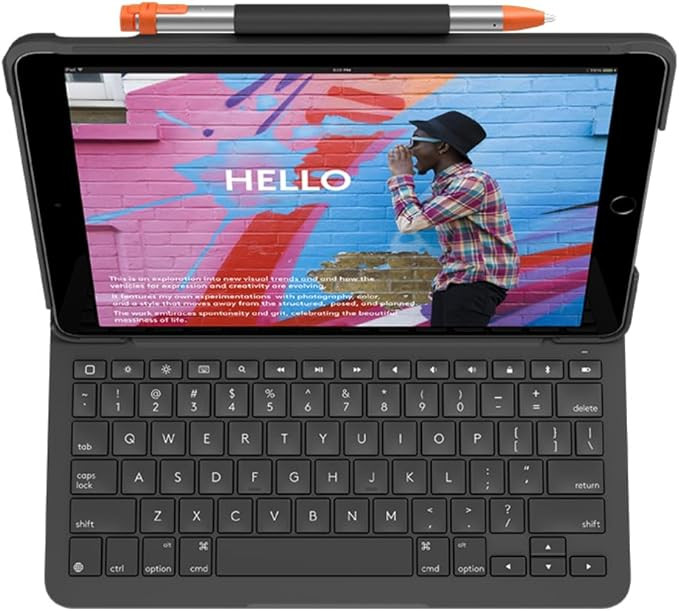 کیبورد کیس بلوتوثی Logitech Slim Folio محافظی کامل برای آیپد نسل 7