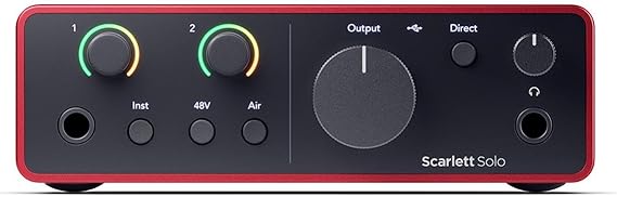 کارت صدا حرفه ای Focusrite Scarlett Solo Studio نسل 4 به همراه میکروفون