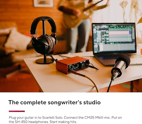 کارت صدا حرفه ای Focusrite Scarlett Solo Studio نسل 4 به همراه میکروفون
