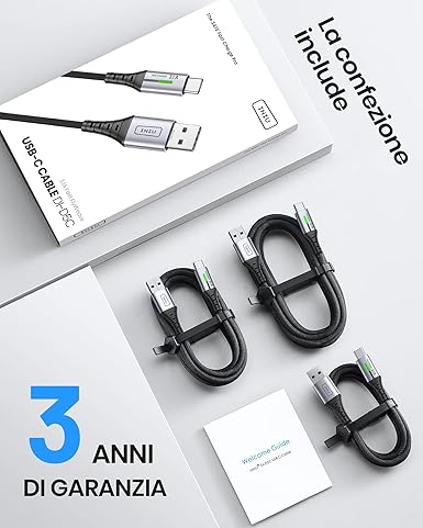 مجموعه کابل INIU USB-C شامل ۰.۵ متر ۱ متر و ۳ متر برای هر نیاز