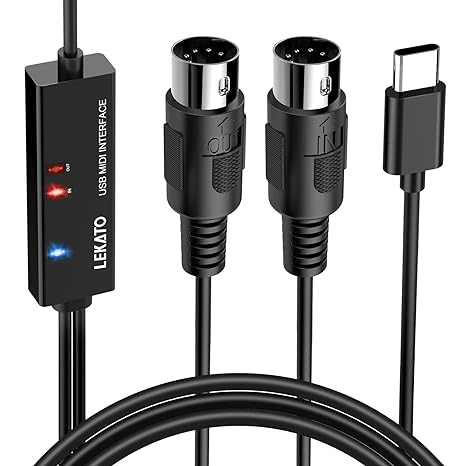 کابل لکاتو MIDI به USB-C مناسب کیبورد موسیقی