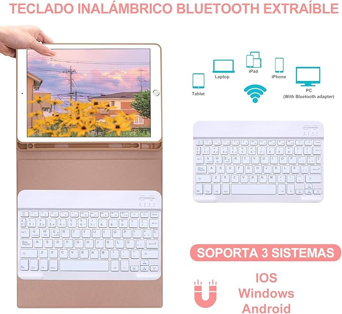کاور مغناطیسی با کیبورد برای (iPad 10.2 (2021 2020 2019 و iPad Air 3