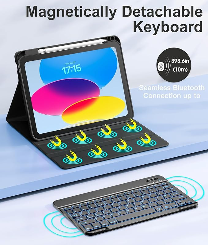 کاور Vobafe همراه با کیبورد برای iPad 10 و 11