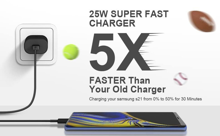 اداپتور fast شارژ سامسونگ 25 وات تایپ سی