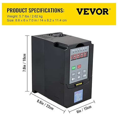 مبدل فرکانس VEVOR با قدرت 1.5 کیلووات