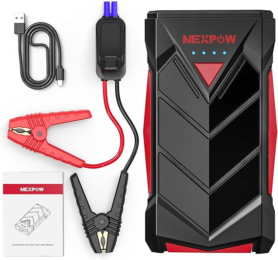 جامپ استارتر خودرو 12v با قابلیت شارژ سریع USB و چراغ قوه