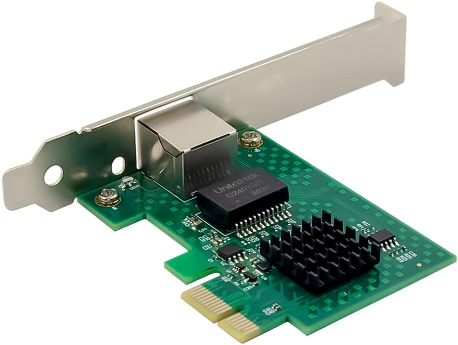 کارت شبکه PCIe ظرفیت 8GB با چیپست Intel I225-V+ همراه براکت