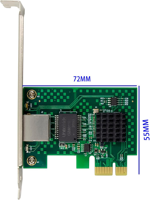 کارت شبکه PCIe ظرفیت 8GB با چیپست Intel I225-V+ همراه براکت