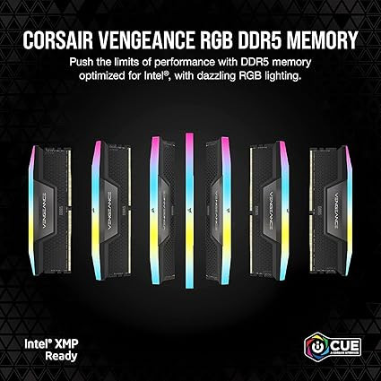 رم کورسیر RGB DDR5 64GB (2x32GB) 6000MHz - سازگار با Intel XMP و iCUE