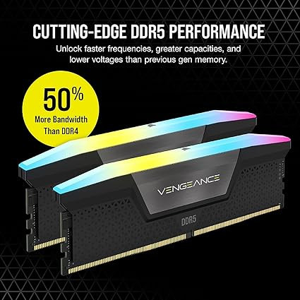 رم کورسیر RGB DDR5 64GB (2x32GB) 6000MHz - سازگار با Intel XMP و iCUE