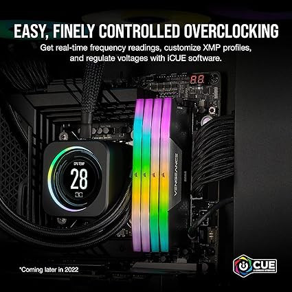 رم کورسیر RGB DDR5 64GB (2x32GB) 6000MHz - سازگار با Intel XMP و iCUE