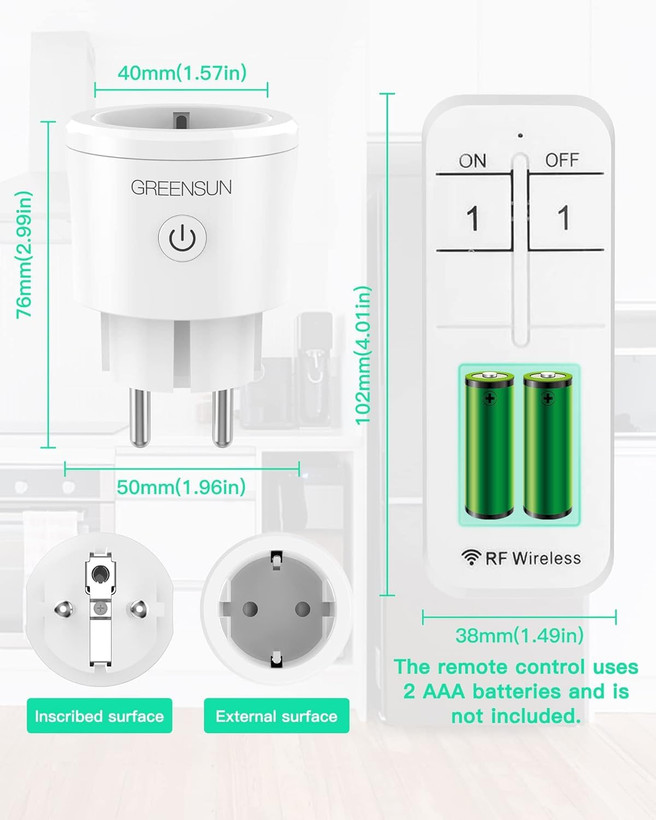 پریز هوشمند کنترل از راه دور GreenSun همراه ریموت کنترل