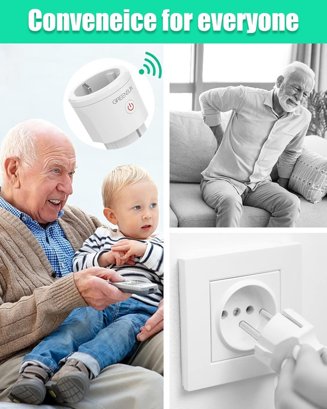 پریز هوشمند کنترل از راه دور GreenSun همراه ریموت کنترل