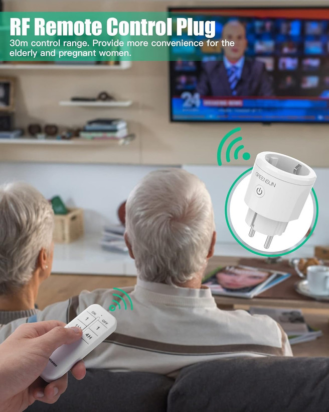 پریز هوشمند کنترل از راه دور GreenSun همراه ریموت کنترل
