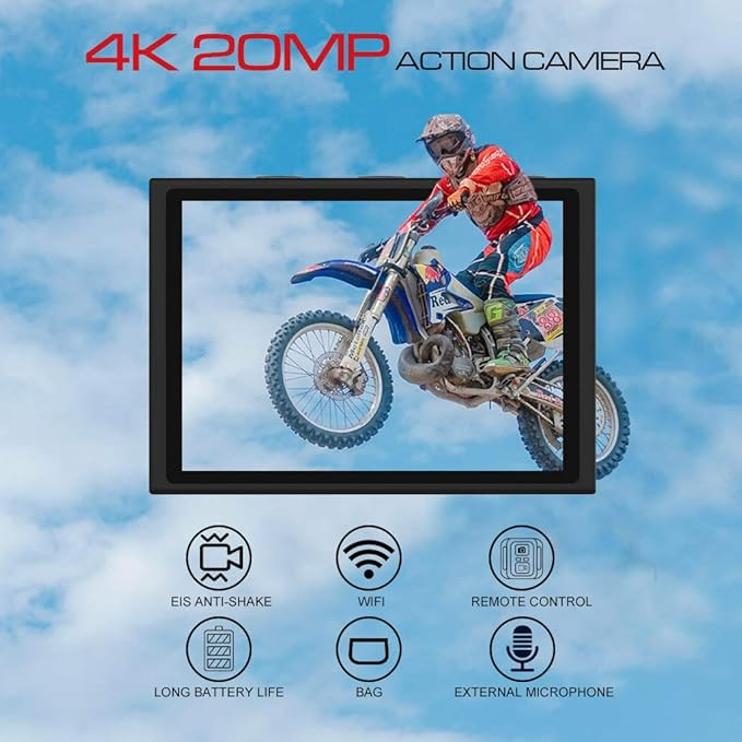دوربین اکشن ضد آب Apexcam 4K m80 با اتصال Wifi
