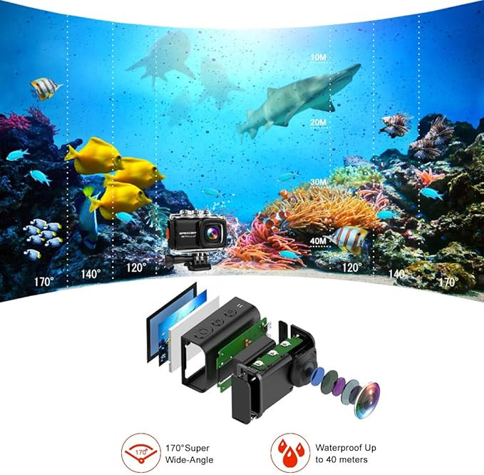 دوربین اکشن ضد آب Apexcam 4K m80 با اتصال Wifi