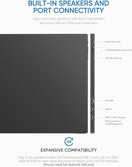 مانیتور پرتابل ARZOPA s1 table با صفحه نمایش ۱۵.۶اینچی