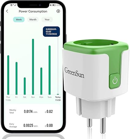 پریز هوشمند GreenSun سازگار با WiFi 2.4GHz بسته 1 عددی