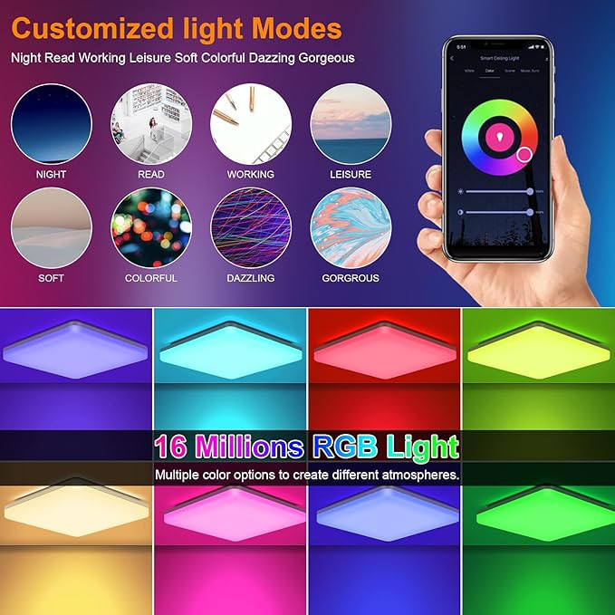 چراغ سقفی RGB هوشمند 18 وات