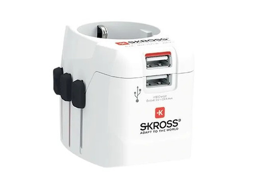 اداپتور مسافرتی SKROSS با دو خروجی USB-A