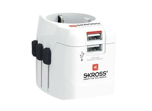 اداپتور مسافرتی SKROSS با دو خروجی USB-A