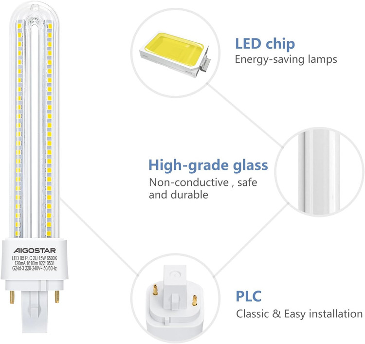 لامپ LED قلمی Aigostar مدل PLC 2U 12W