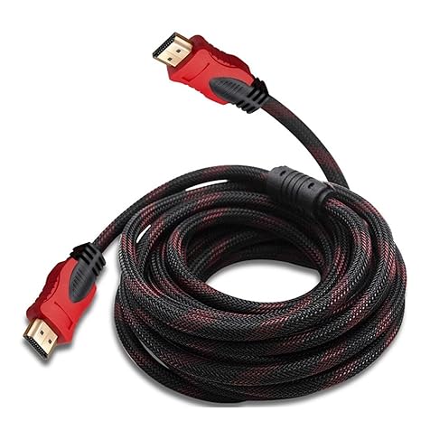 کابل HDMI مدل Braided با طول 10 متری مشکی و قرمز