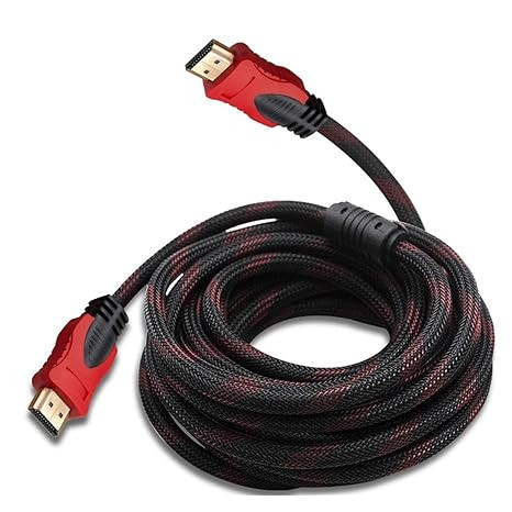 کابل HDMI مدل Braided با طول 10 متری مشکی و قرمز