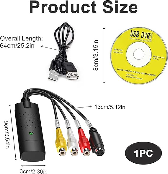 کارت کپچر USB تبدیل نوار VHS به دیجیتال