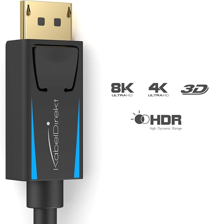 کابل DisplayPort برند کابل دایرکت پشتیبانی از رزولوشن 4K و 8K
