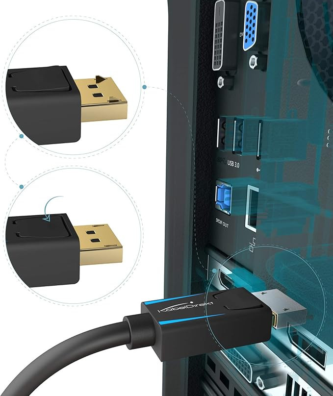 کابل DisplayPort برند کابل دایرکت پشتیبانی از رزولوشن 4K و 8K