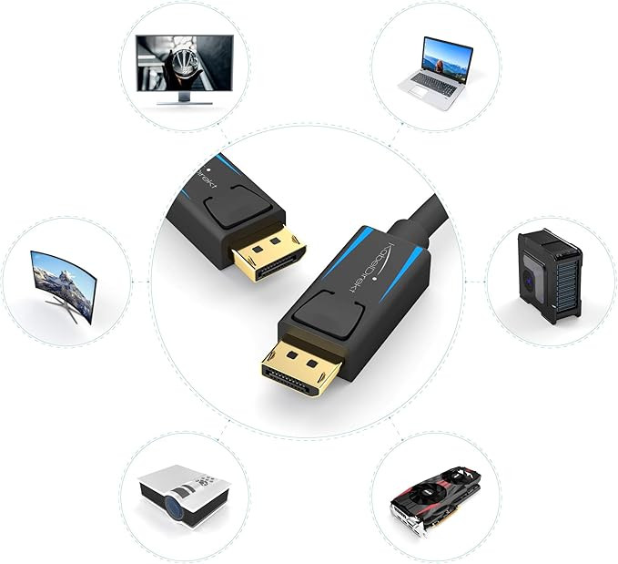 کابل DisplayPort برند کابل دایرکت پشتیبانی از رزولوشن 4K و 8K