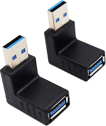 مبدل USB 3.0 نری به مادگی با زاویه ۹۰ درجه بسته ۲ عددی