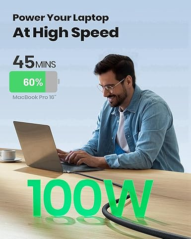 کابل فست شارژ INIU مدل USB C با توان 100 وات بسته 2 عددی