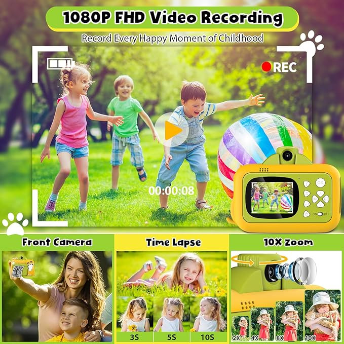 دوربین دیجیتال کودکانه با رزولوشن 1080P و صفحه نمایش 2.4 اینچی