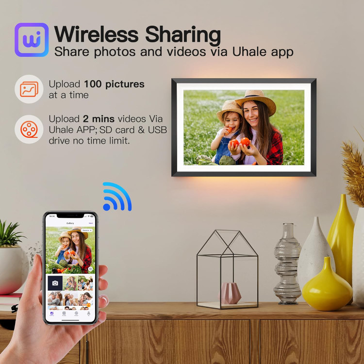 قاب عکس دیجیتال هوشمند BIGASUO اینچی 10.1 با قابلیت Wi-Fi