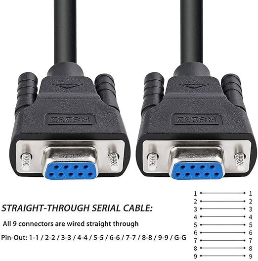 کابل RS232 دو سر مادگی 9 پین مستقیم DTech