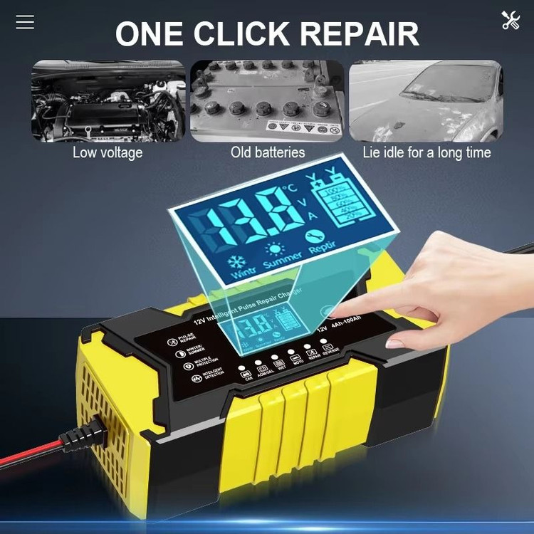 شارژر باتری هوشمند 12 ولت 6 آمپر مدل 12V6A (4Ah-100Ah)