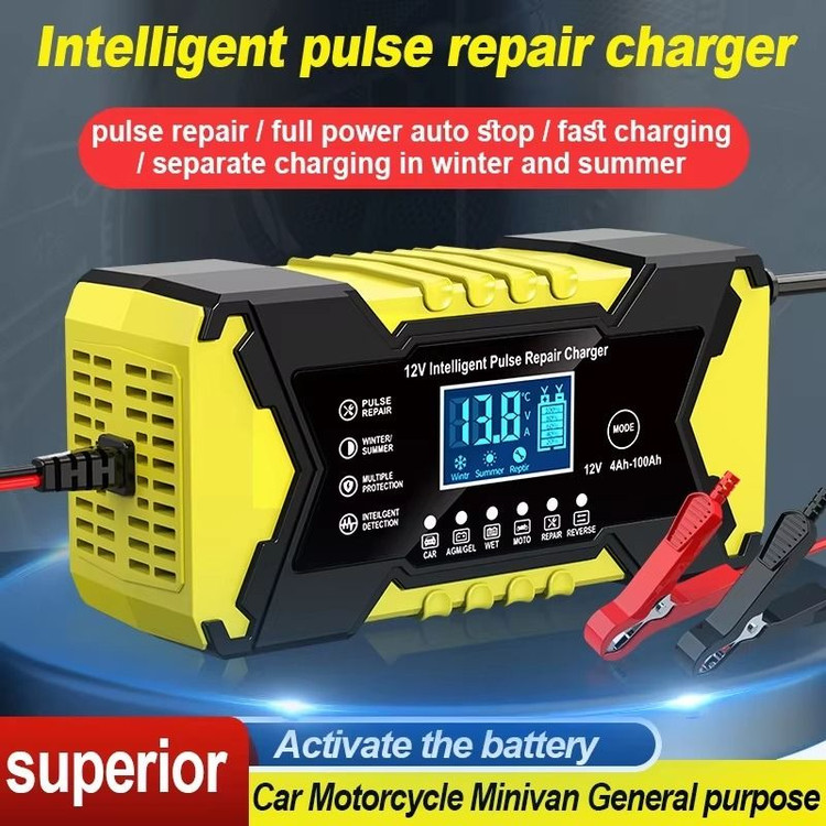 شارژر باتری هوشمند 12 ولت 6 آمپر مدل 12V6A (4Ah-100Ah)