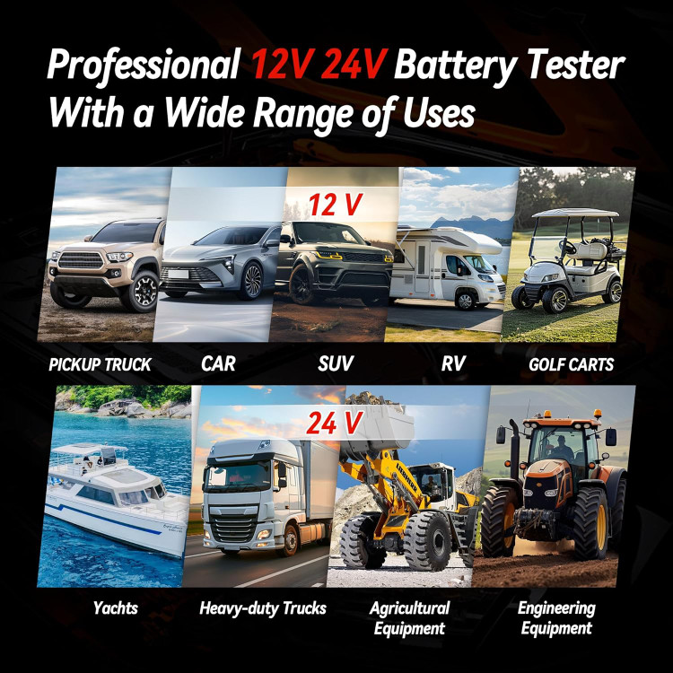 تستر باتری خودرو KW700 با پرینتر داخلی - تشخیص سلامت باتریهای 12V و 24V