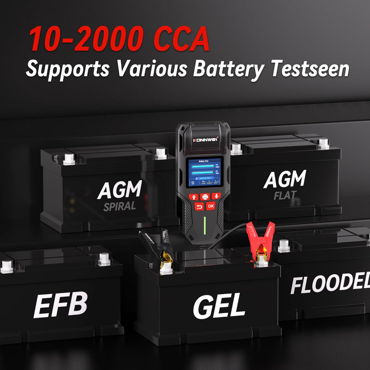 تستر باتری خودرو KW700 با پرینتر داخلی - تشخیص سلامت باتریهای 12V و 24V