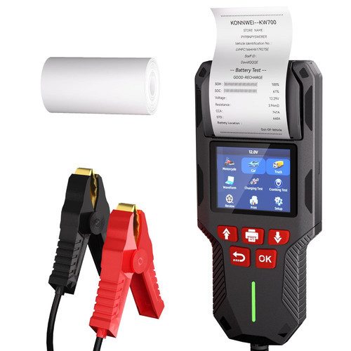 تستر باتری خودرو KW700 با پرینتر داخلی - تشخیص سلامت باتریهای 12V و 24V