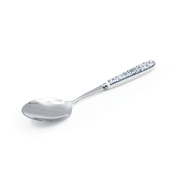 قاشق استیل دسته طرح گل ایکس (6 عددی)